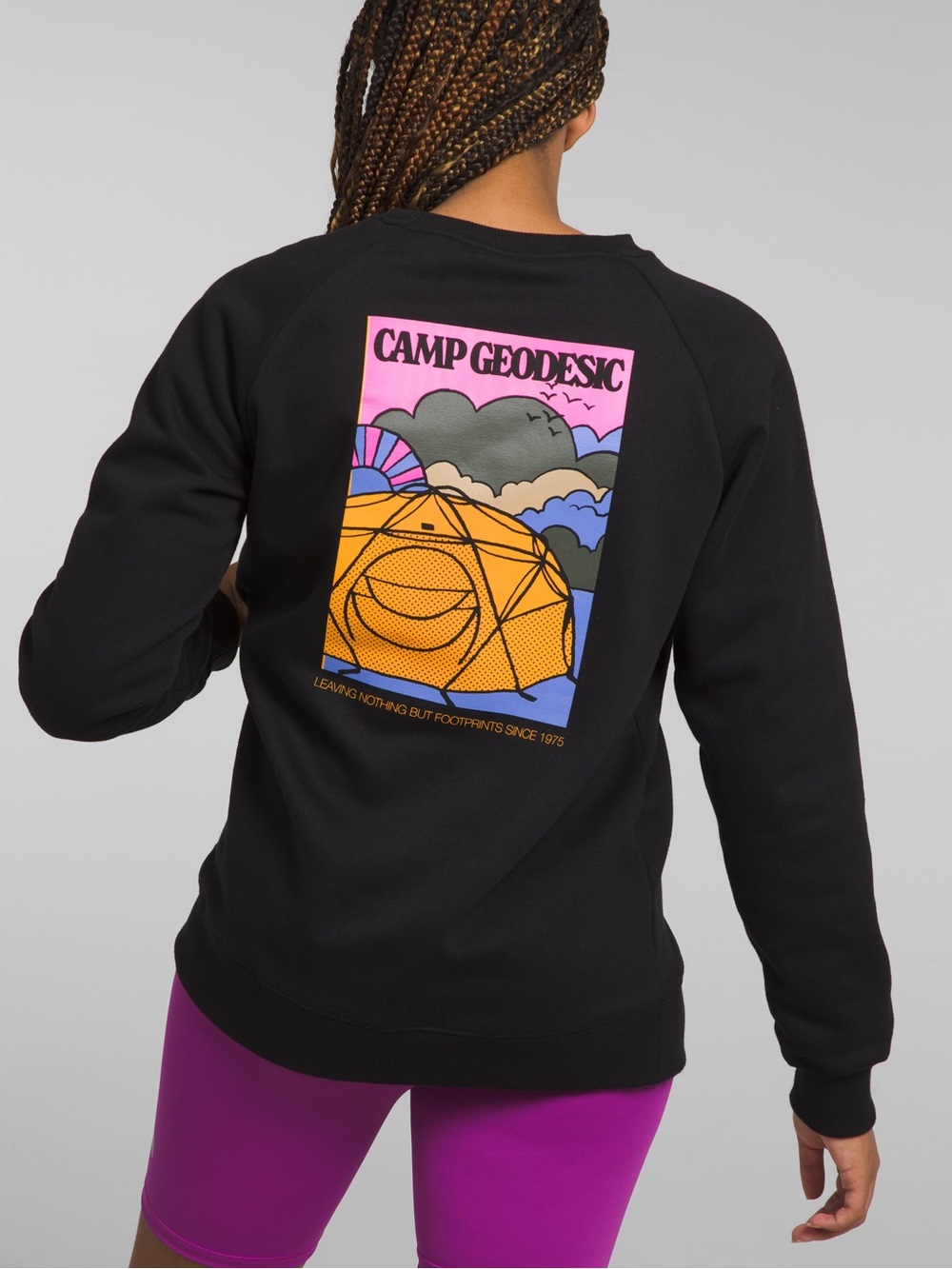 THE NORTH FACE PLACES WE LOVE CREW SWEATSHIRT BLACK WOMENS MEDIUM